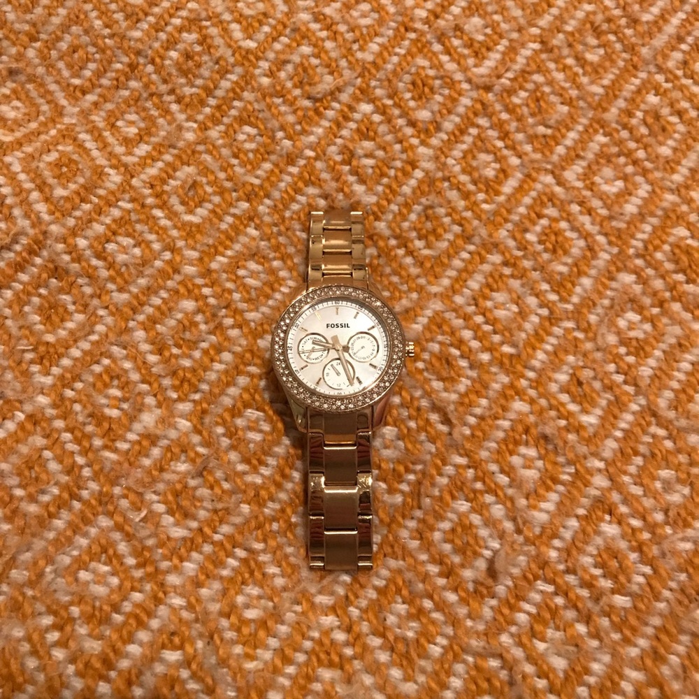Gold Fossil Watch